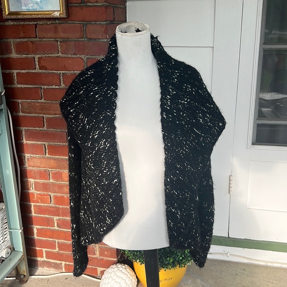 Silivia Novelli Chunky Knit Wood Cardigan with Shawl Collar